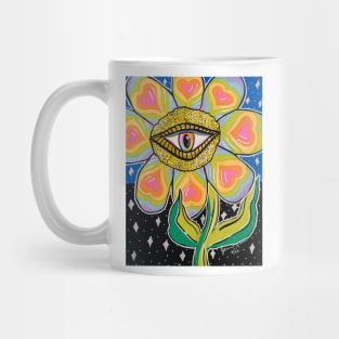 Trippy Rainbow Flower Mug